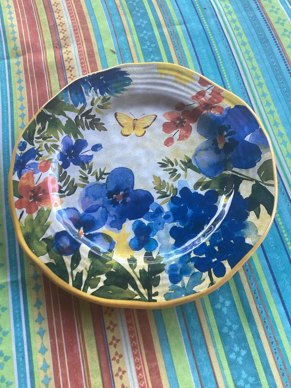Pier 1 Imports Butterfly Floral Plates - set of 5 in two sizes